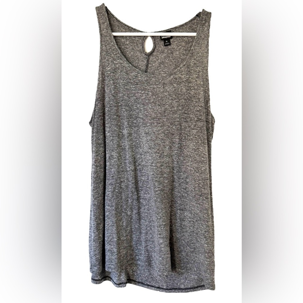 Patagonia Women's Heather Gray Tank Top Linen Blend Size XL  Great Condition!